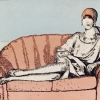 Woman on sofa